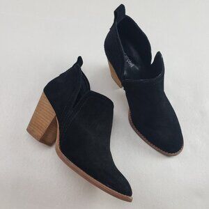 Jeffrey Campbell Rosalee Ankle Boot Womens 8 Black Suede Block Heel Slip On